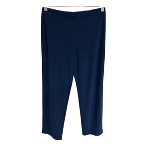 Clara Sunwoo Womens Navy Blue Stretchy Cropped Pants Sz Large